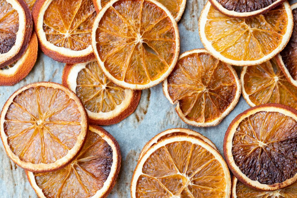Dried orange slices for Christmas garlands