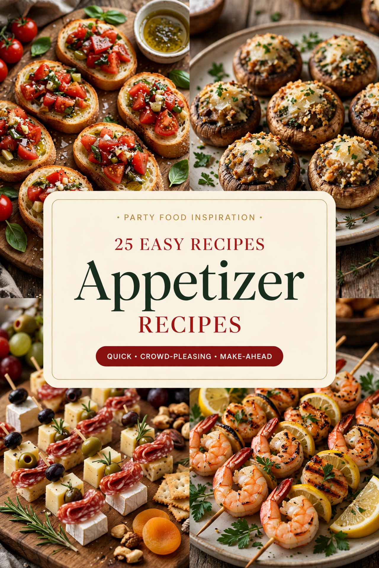 easy appetizer recipes collage 25 crowd-pleasing bites