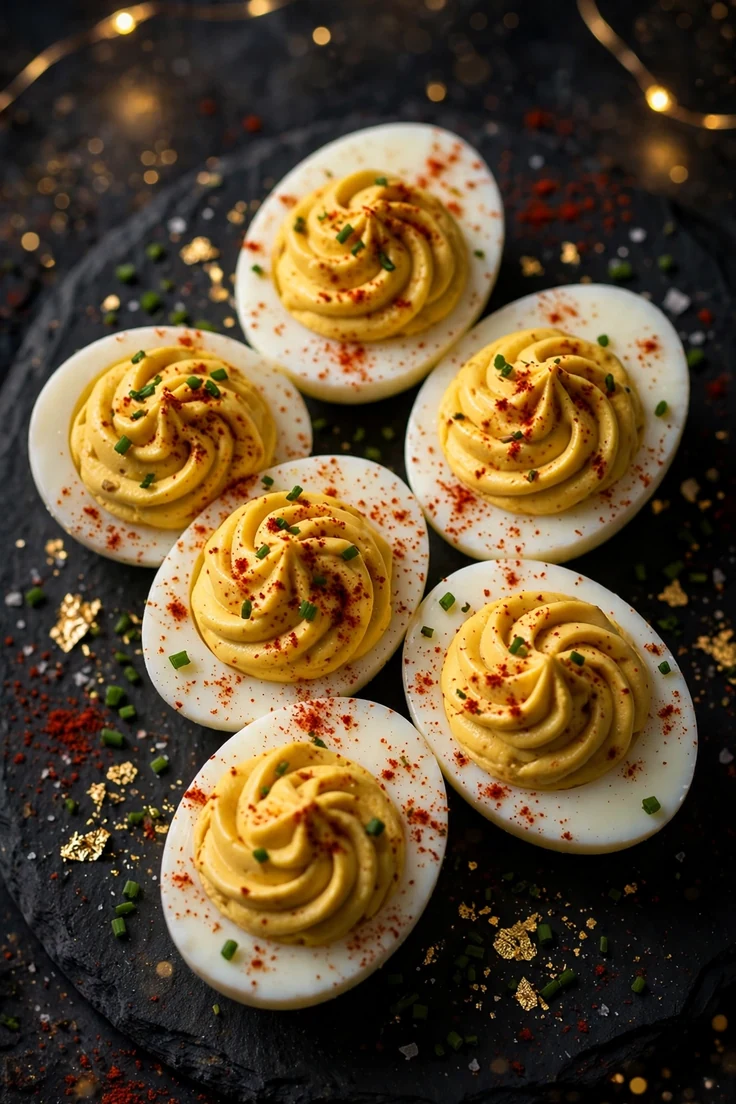 classic deviled eggs with smoked paprika