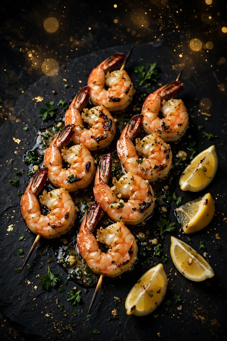 garlic butter shrimp skewers