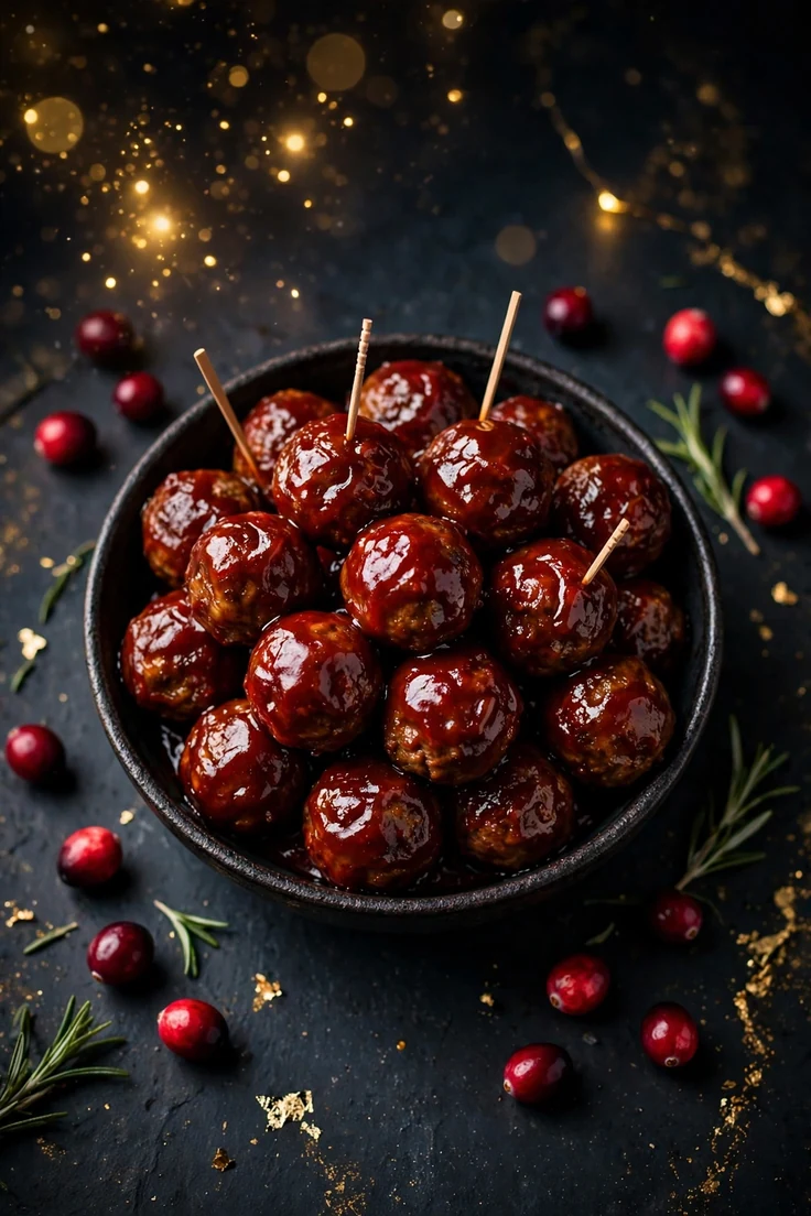 slow cooker cranberry bbq meatballs