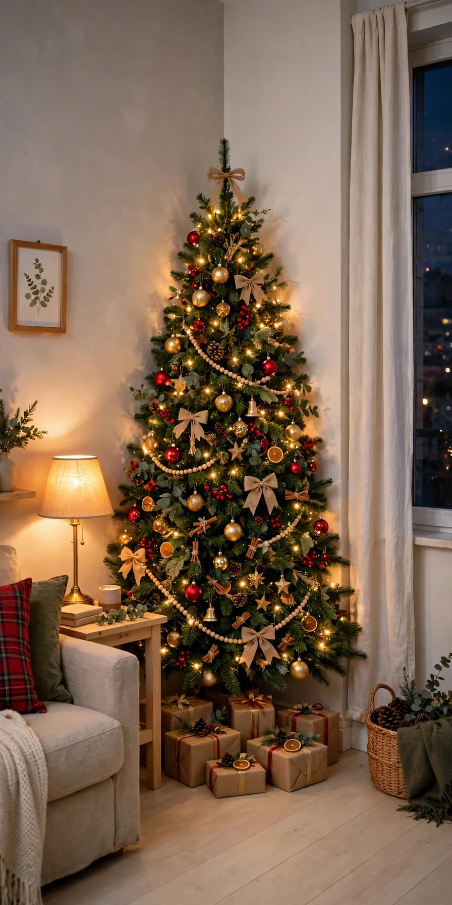 flat back corner christmas tree apartment
