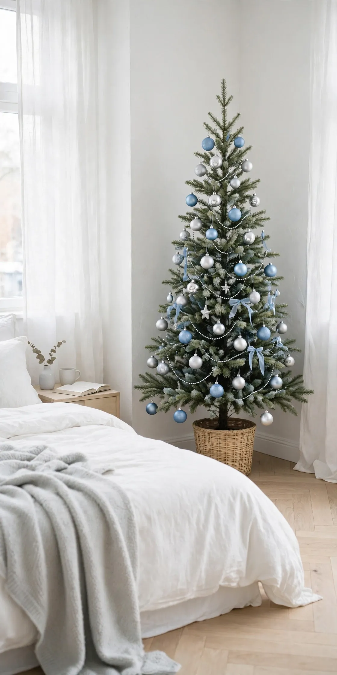 powder blue bedroom christmas tree soft