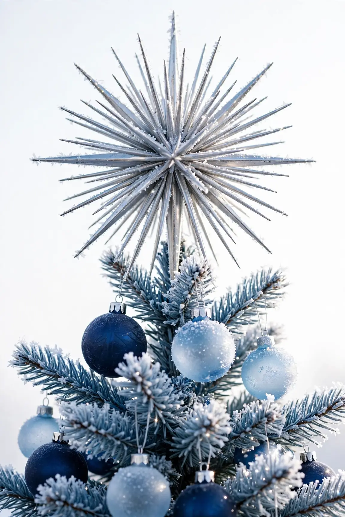 blue christmas tree topper star bow
