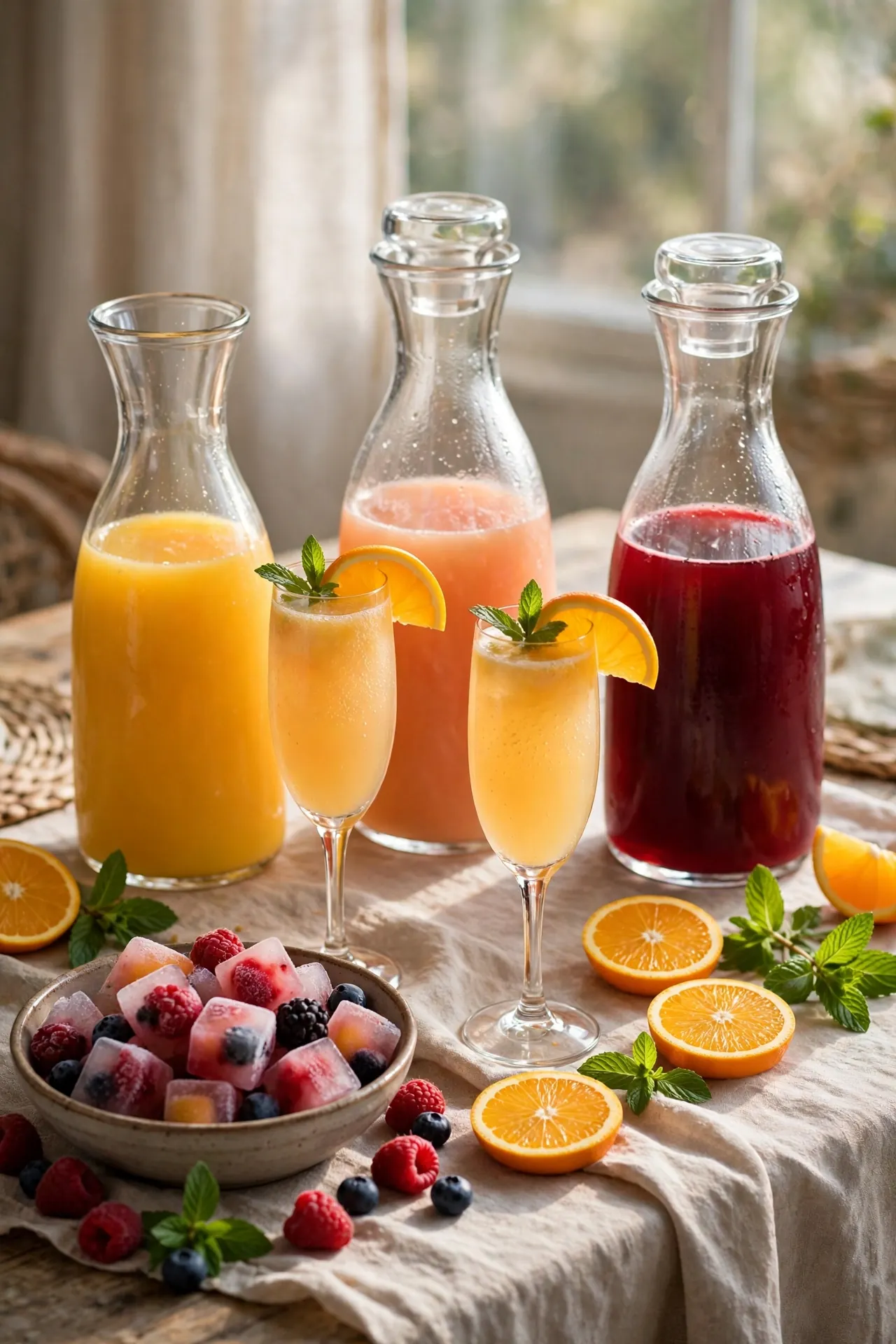 mimosa juice station brunch board