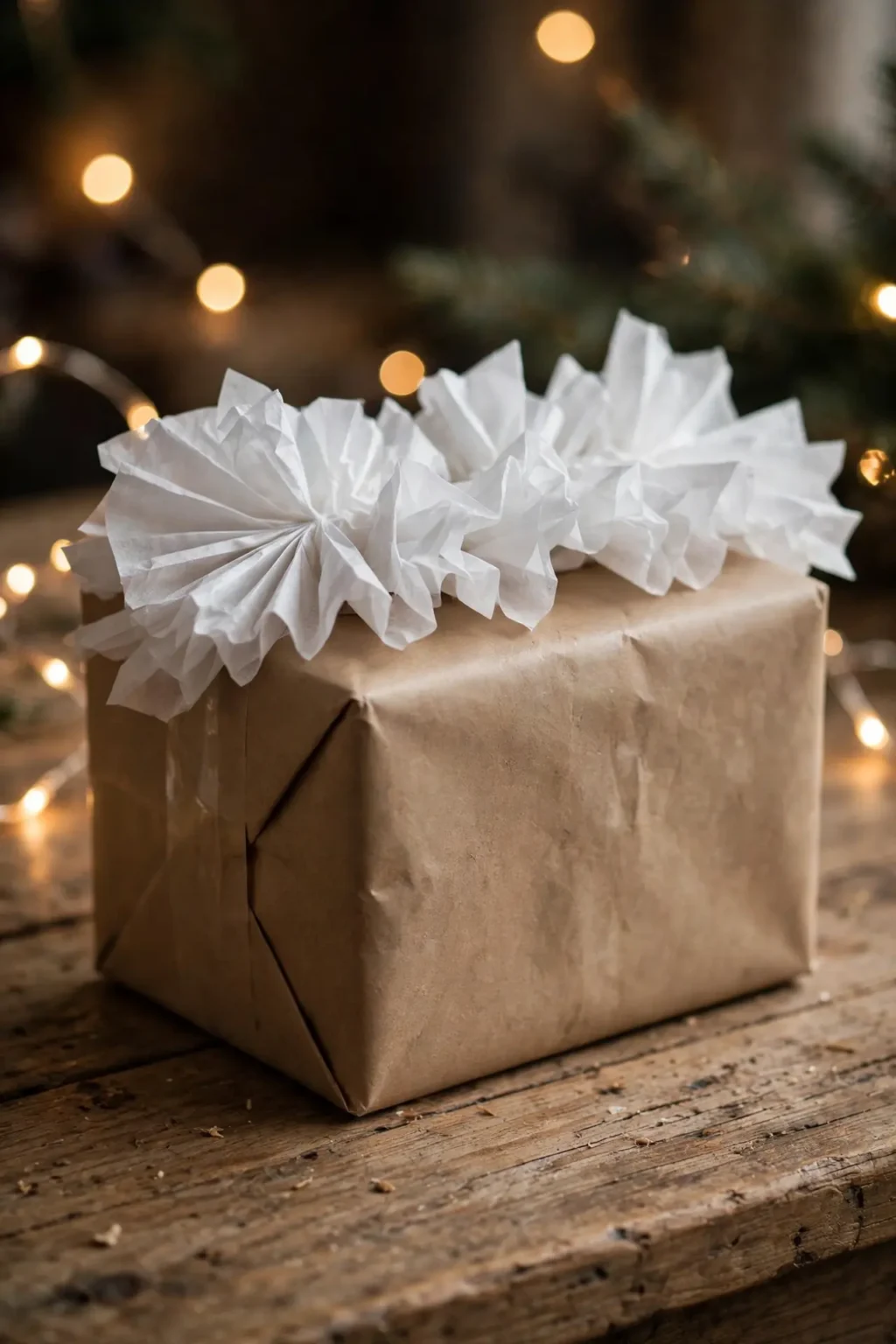 brown paper christmas wrapping tissue ruffle