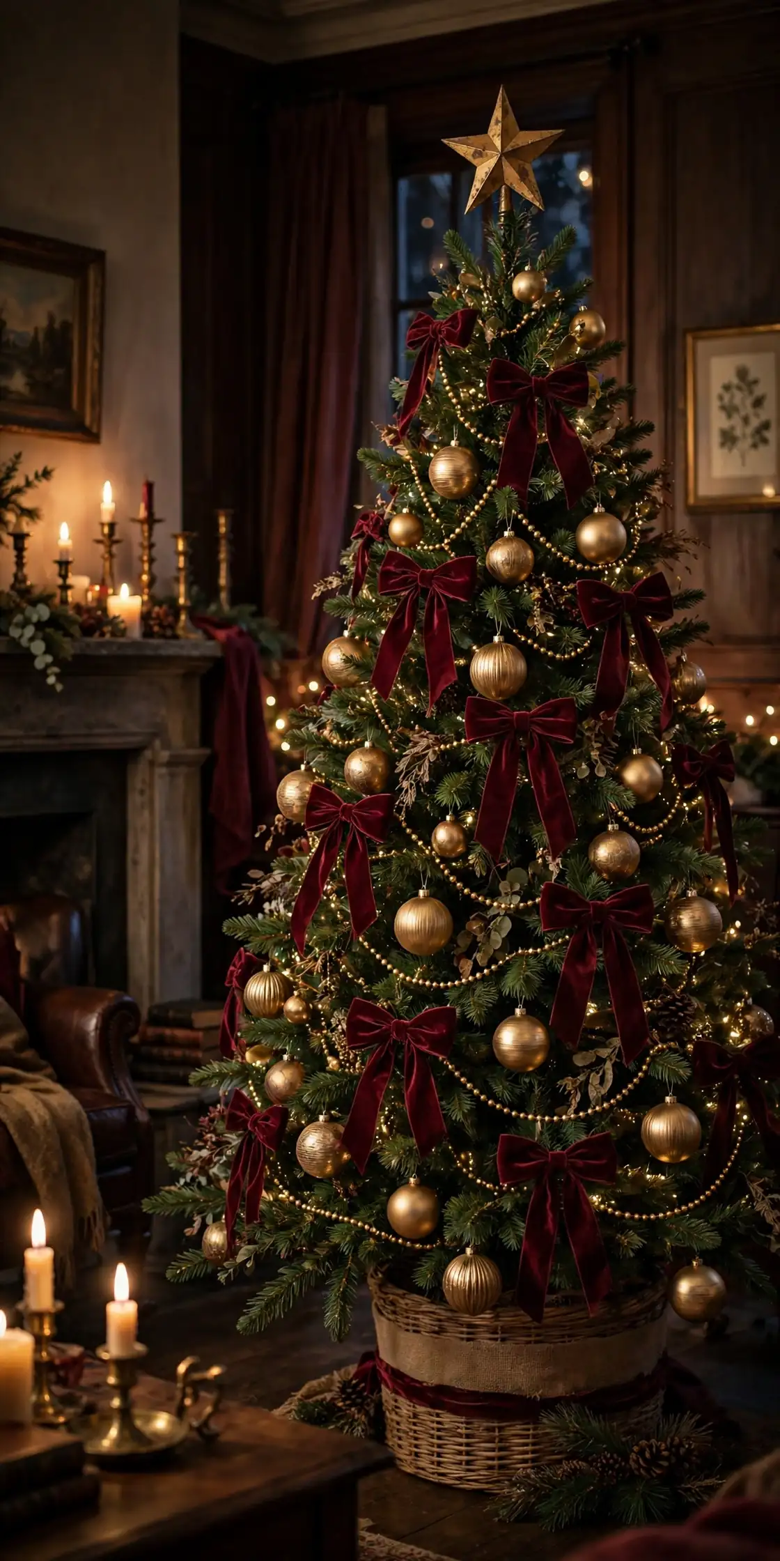 Burgundy And Gold Christmas Tree Palette burgundy and gold christmas tree elegant