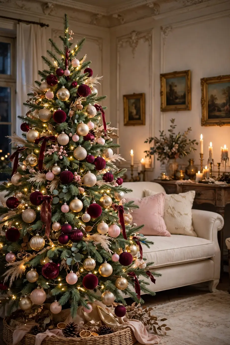 Burgundy And Champagne Christmas Tree burgundy and champagne christmas tree soft