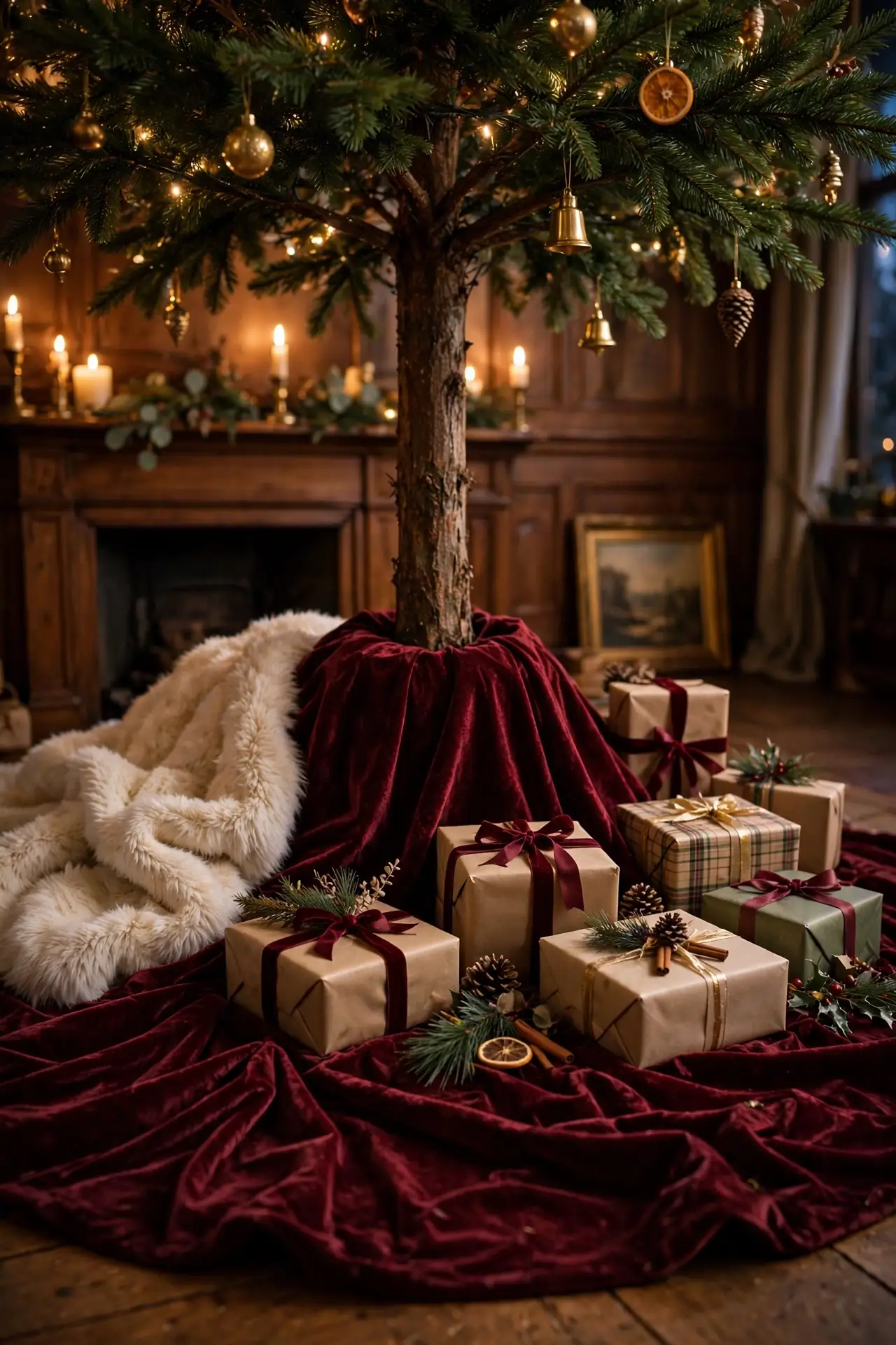 Burgundy Tree Skirt To Ground The Tree burgundy tree skirt velvet christmas