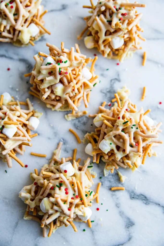 white chocolate haystacks