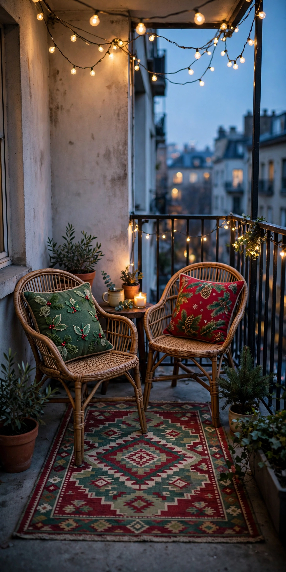 outdoor rug small balcony christmas nook
