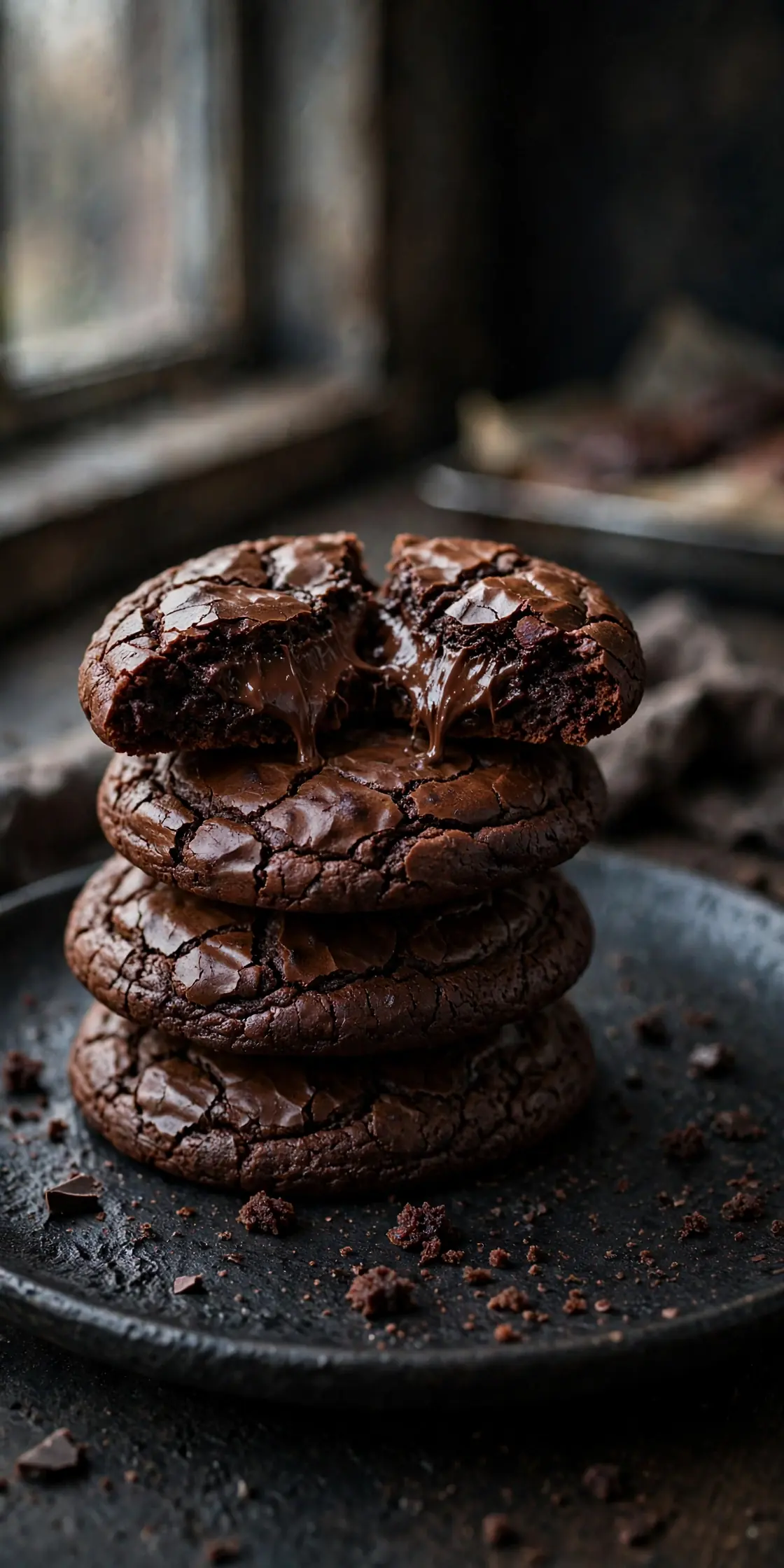 fudgy brownie cookies crackly tops