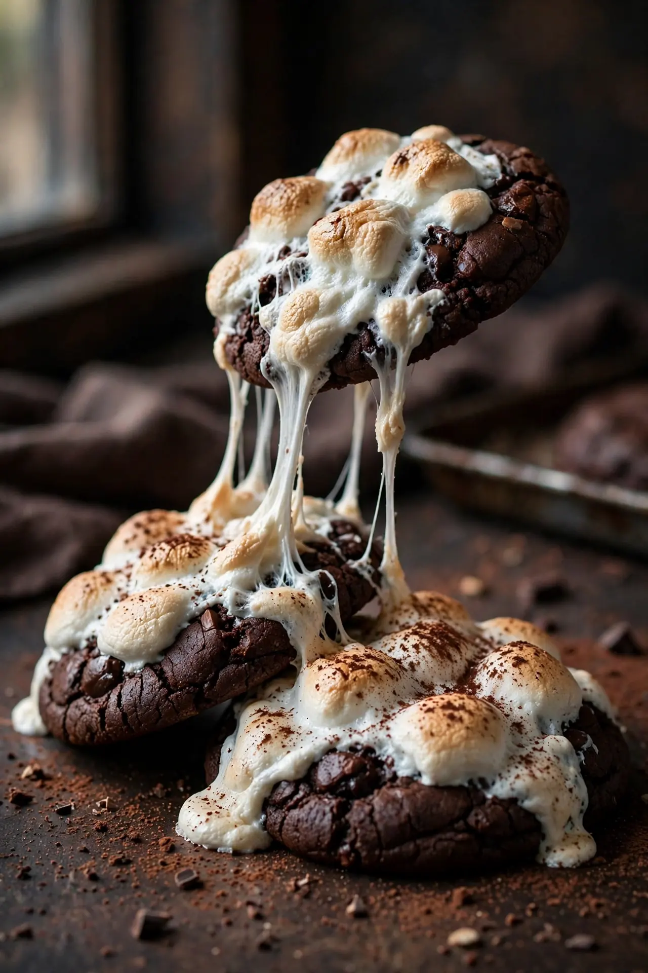 hot chocolate cookies marshmallow melted