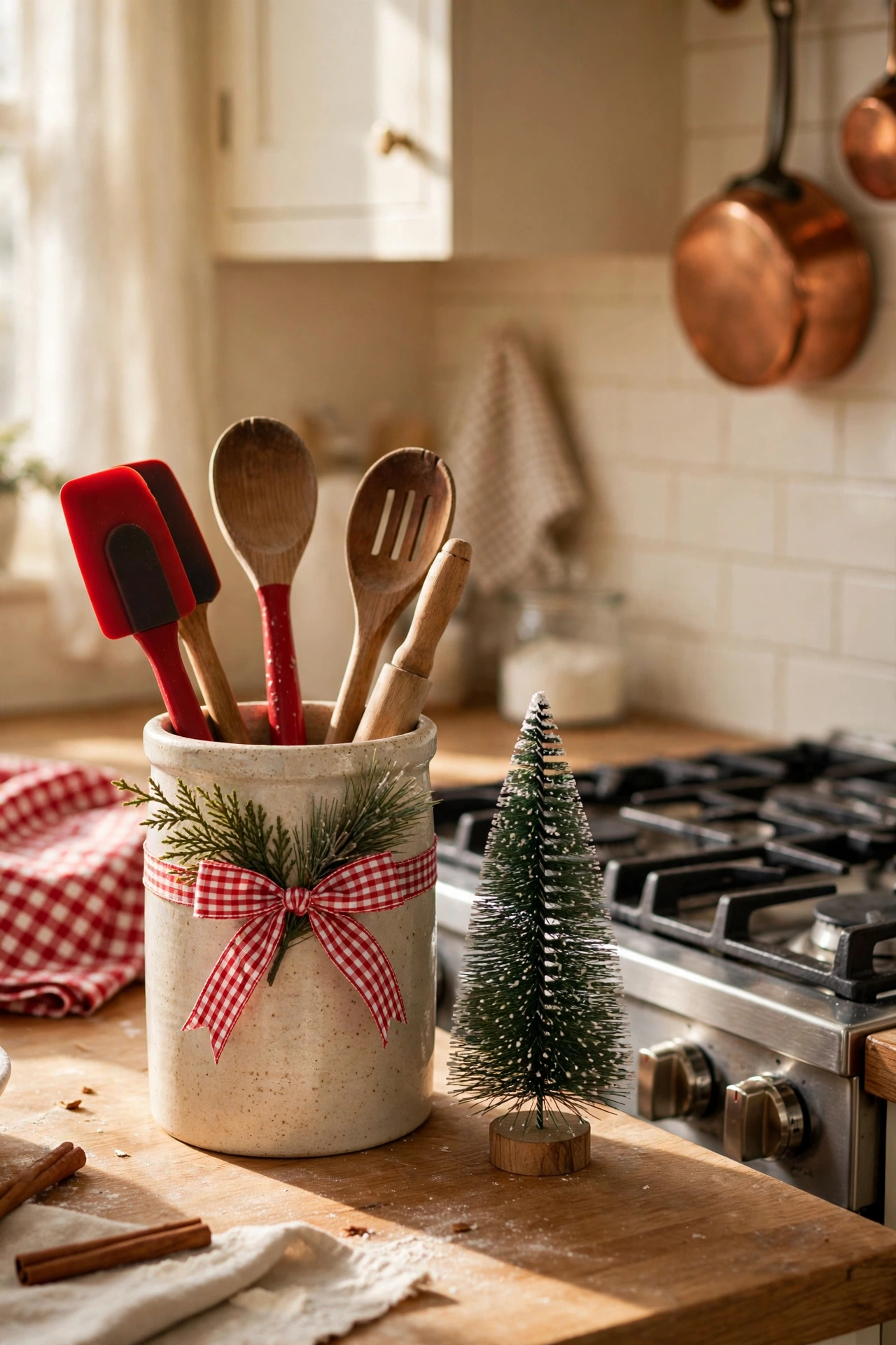 christmas utensil crock stove side styling