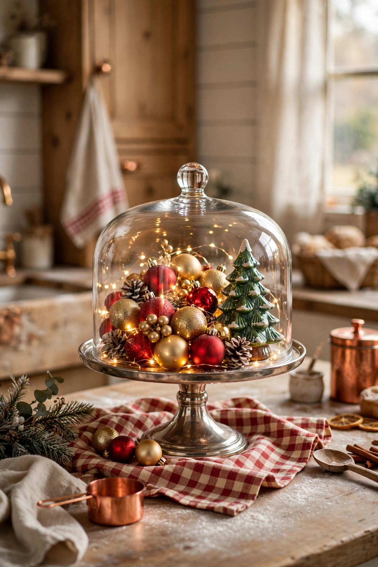 cake stand christmas centerpiece kitchen counter