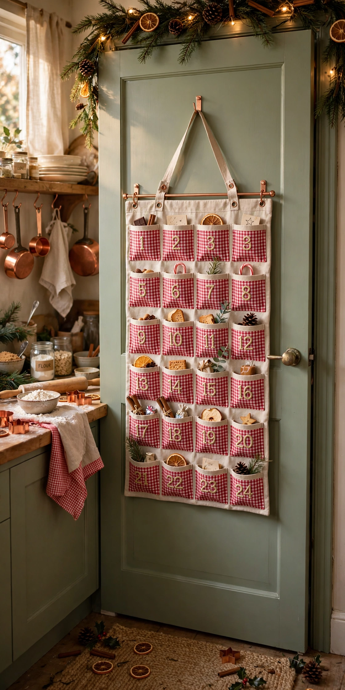 advent calendar pantry door christmas kitchen