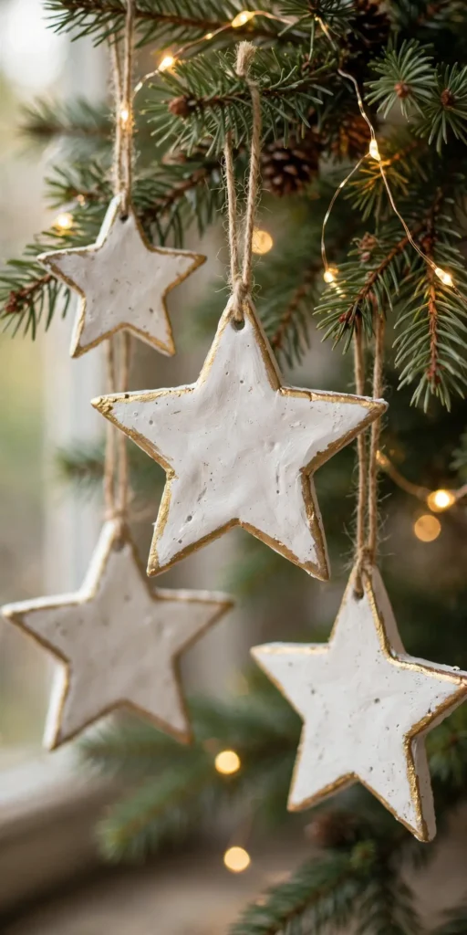 air dry clay christmas ornaments star