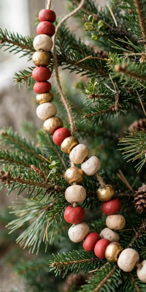 clay bead garland christmas diy