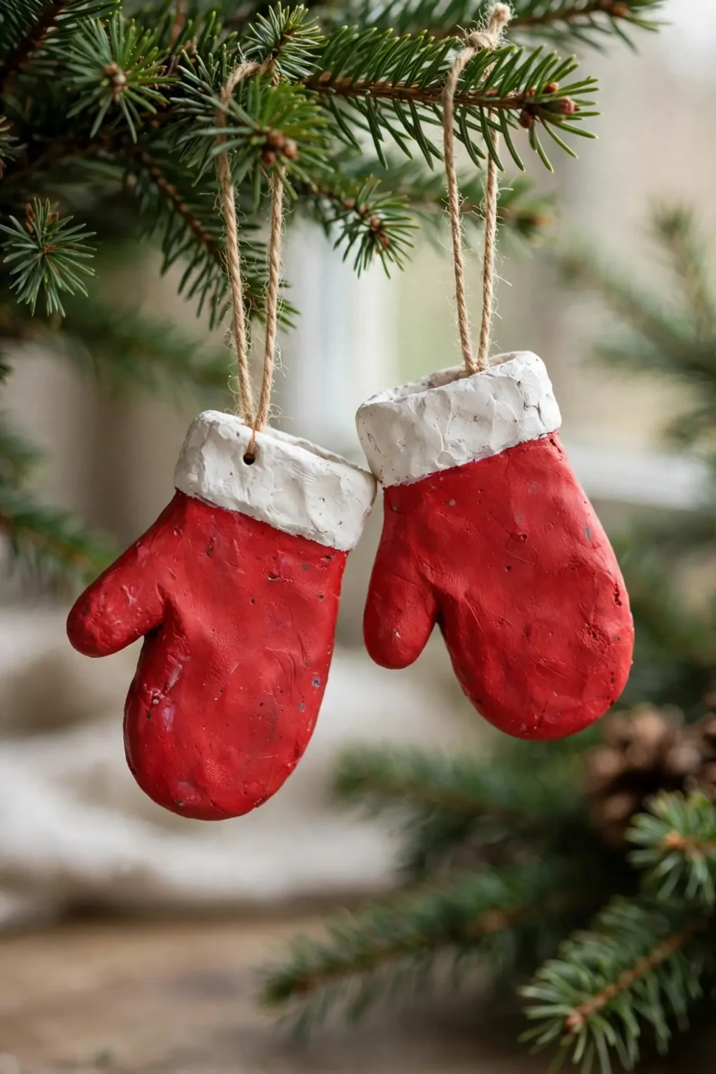 clay mitten ornaments christmas air dry