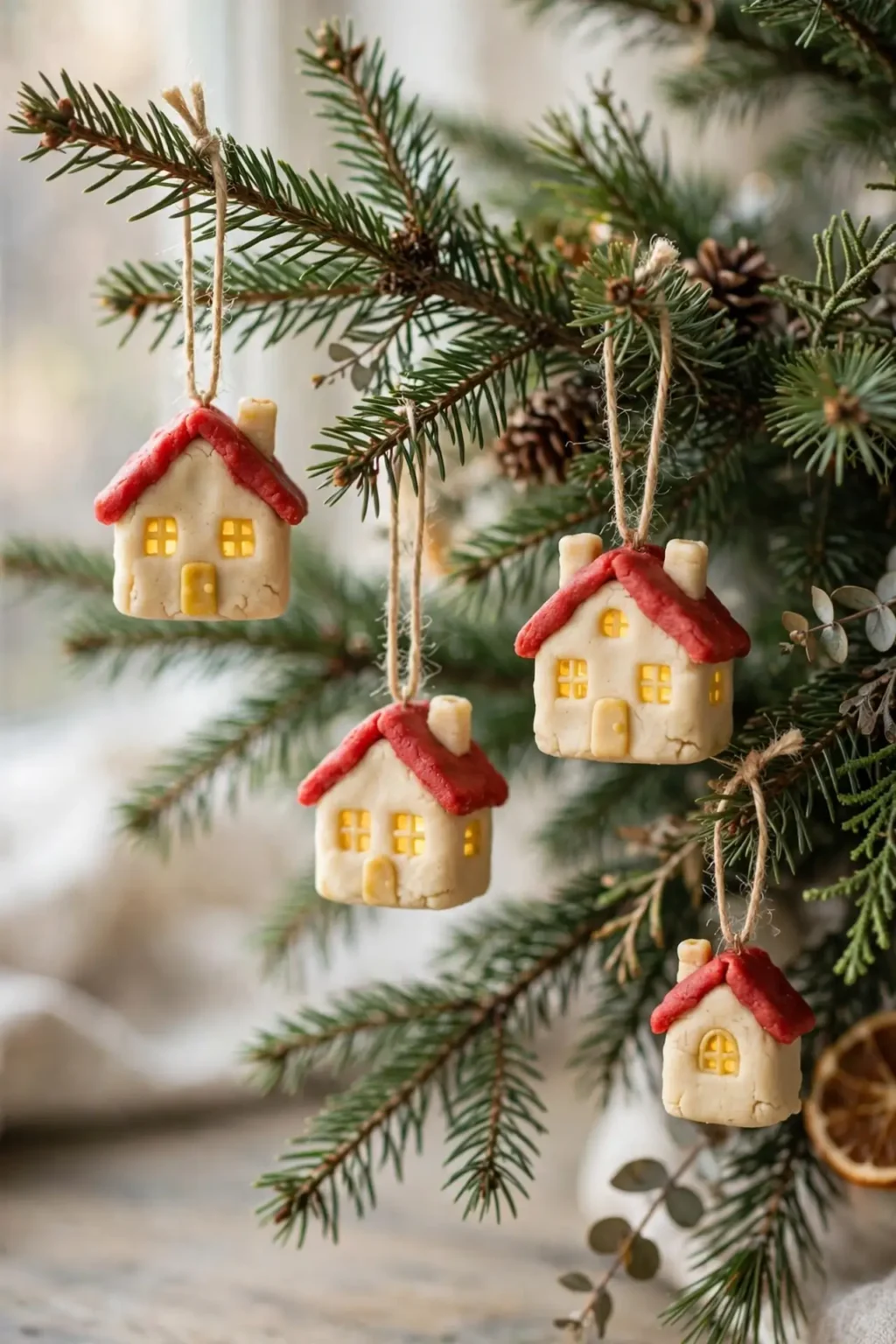 salt dough cottage ornaments christmas house