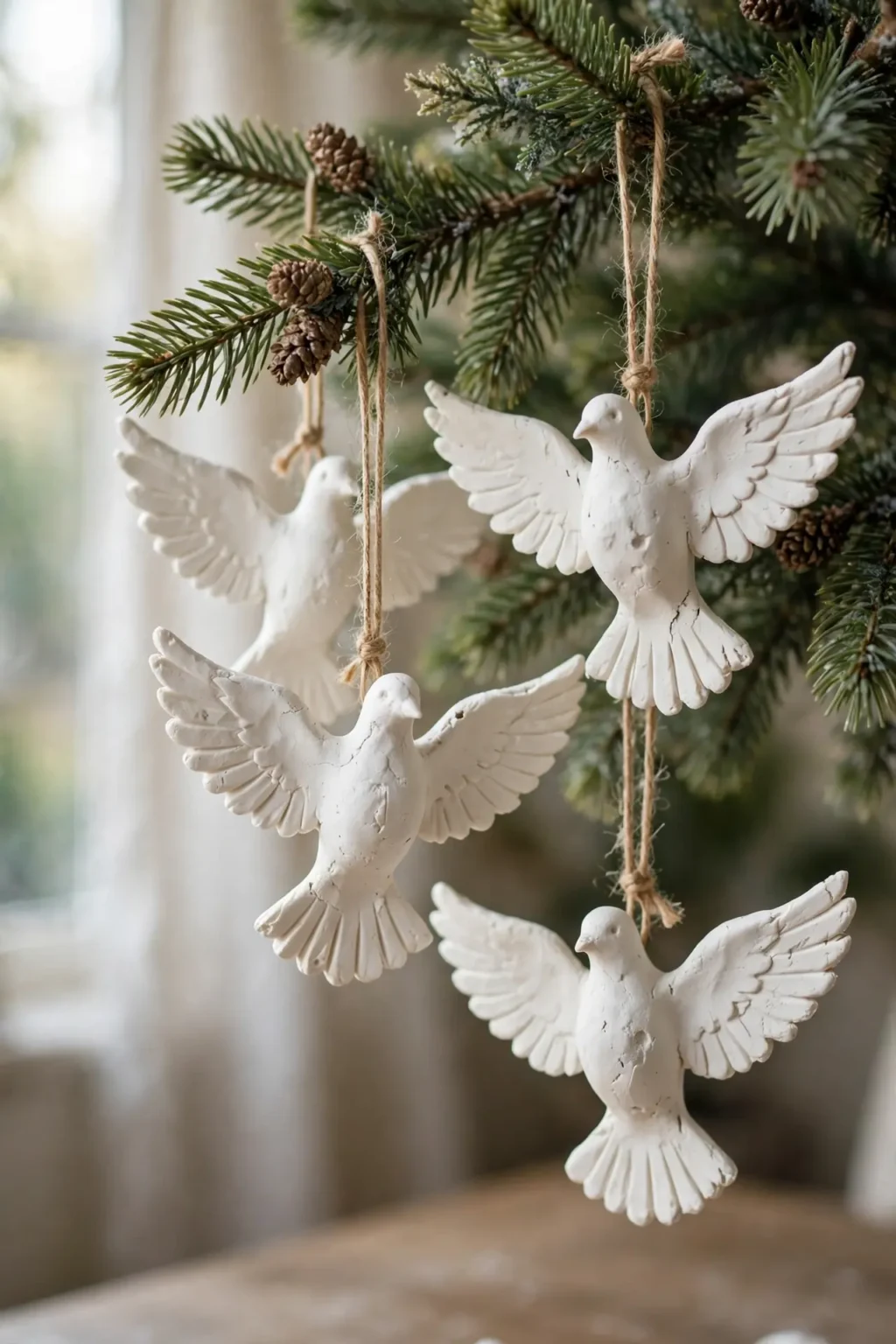 baking soda dove ornaments christmas white clay
