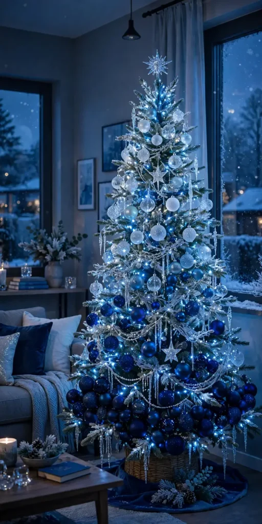blue ombre christmas tree navy to ice blue