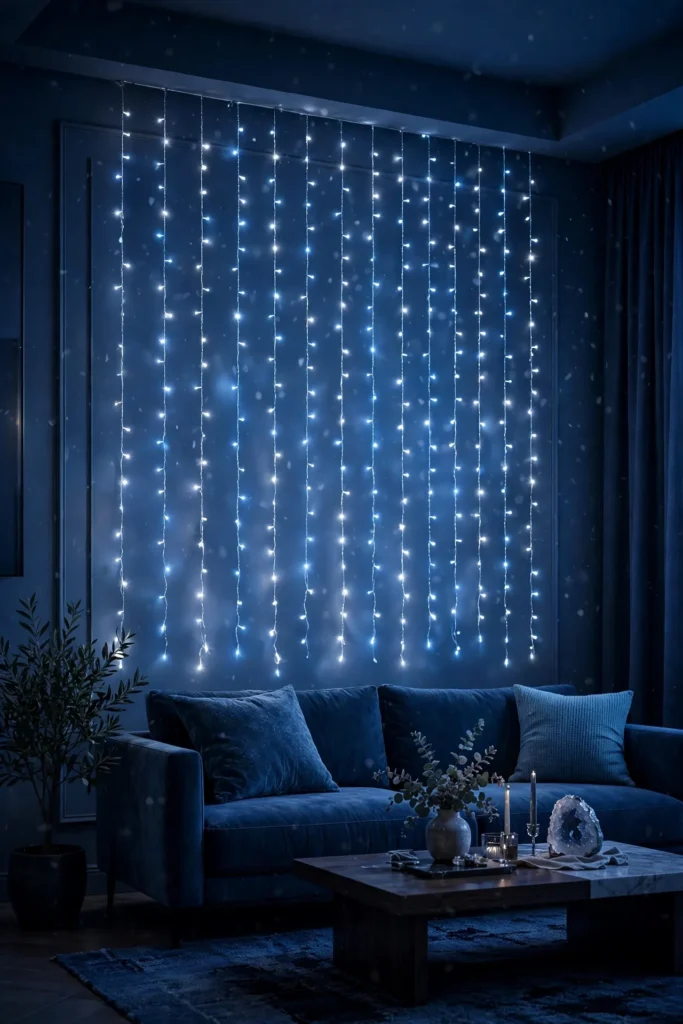 cool white christmas light curtain photo backdrop wall