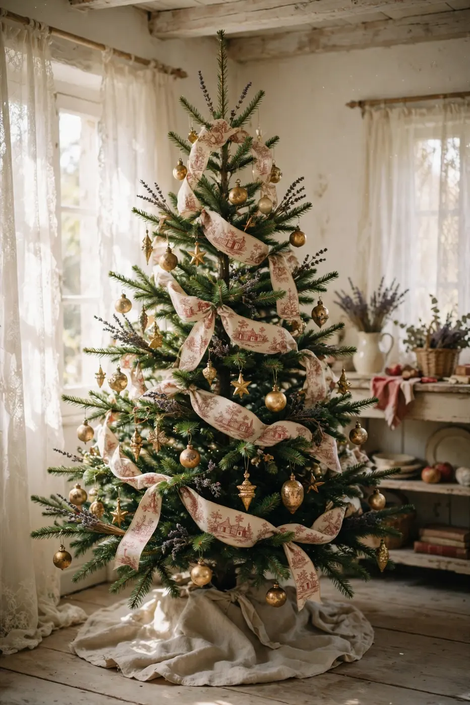 french country cottage christmas tree