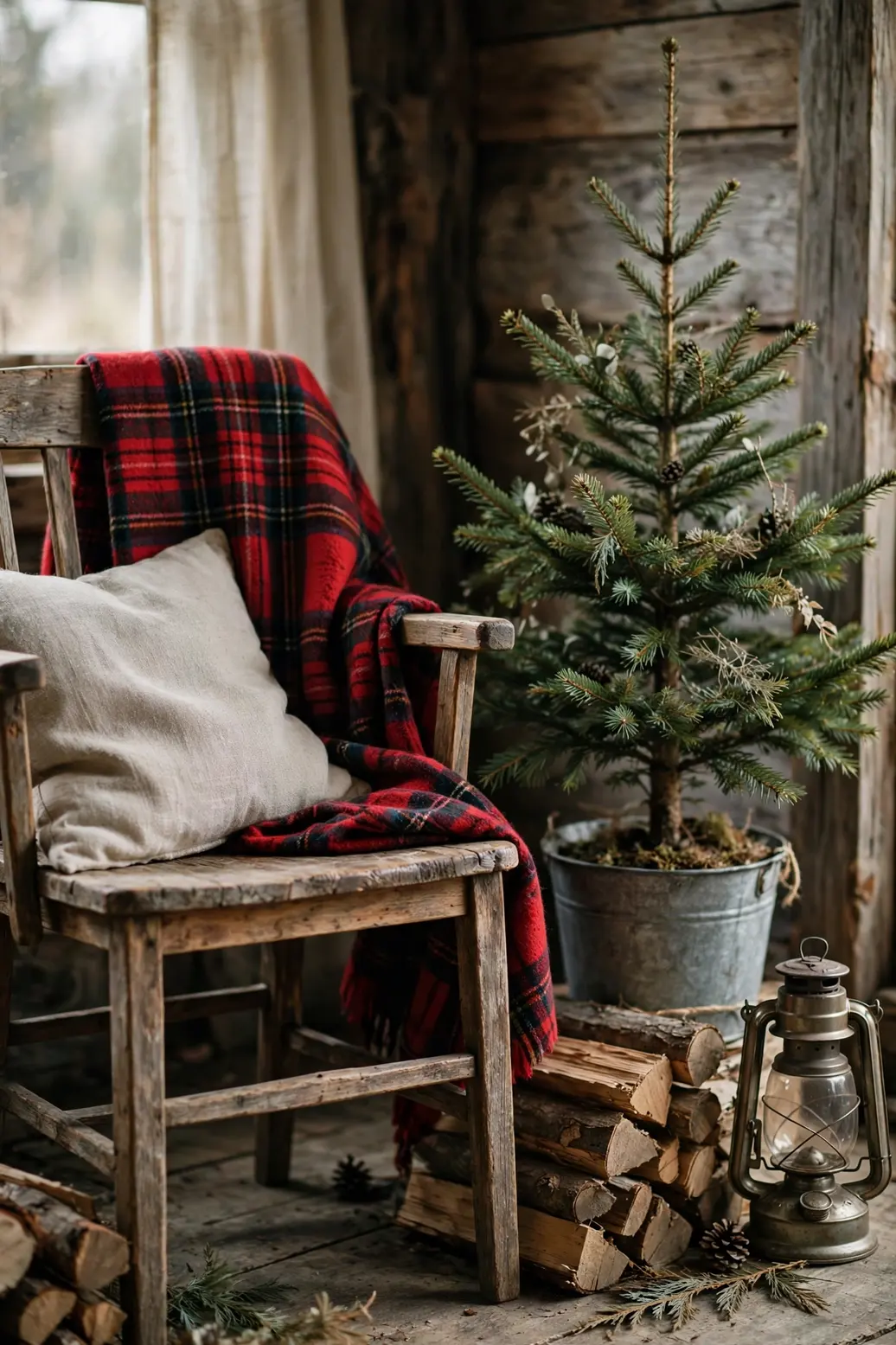 cabin christmas decor cottage corner rustic