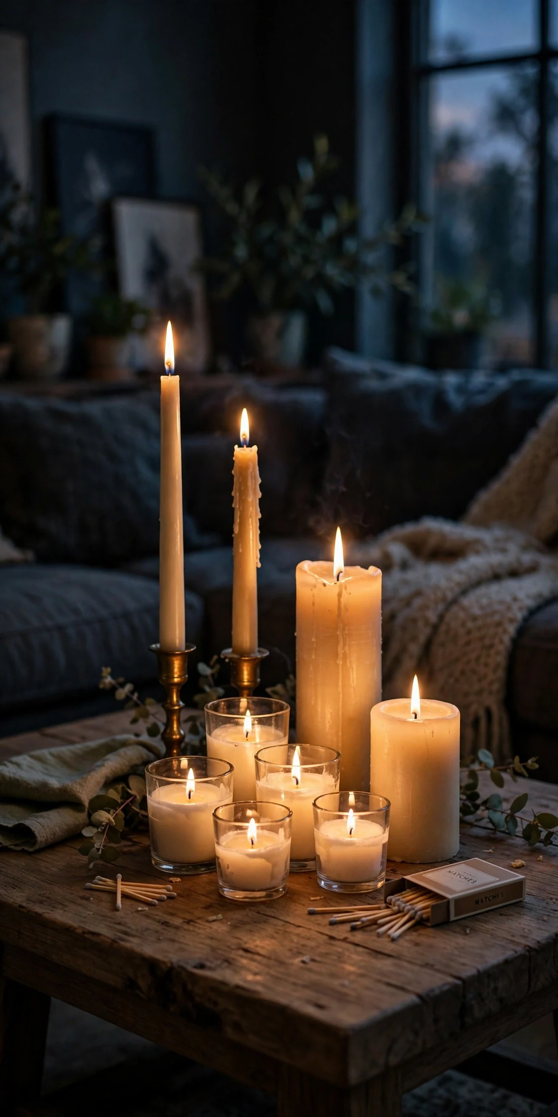 christmas candle cluster cozy glow