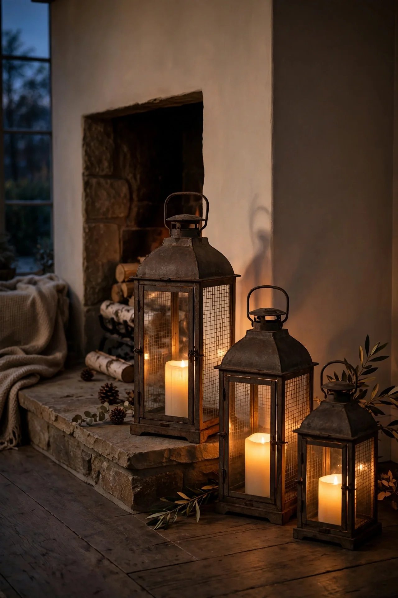 christmas lanterns flameless candles cozy