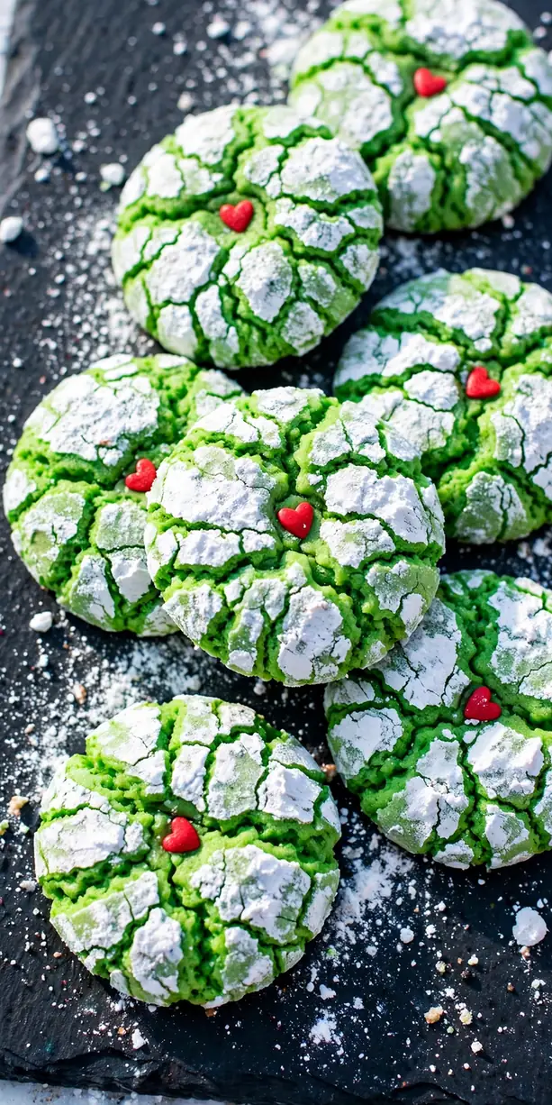 grinch crinkle cookie recipe