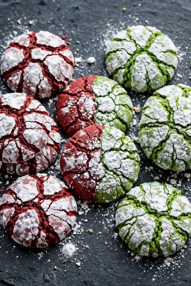 kris kringle crinkle cookies