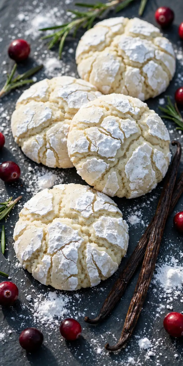 vanilla bean crinkle cookies
