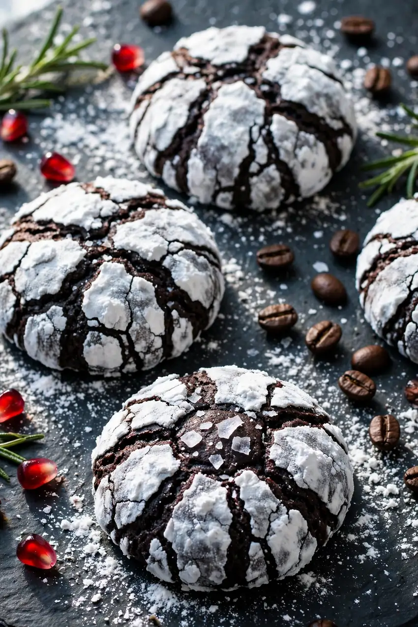 espresso chocolate crinkle cookies