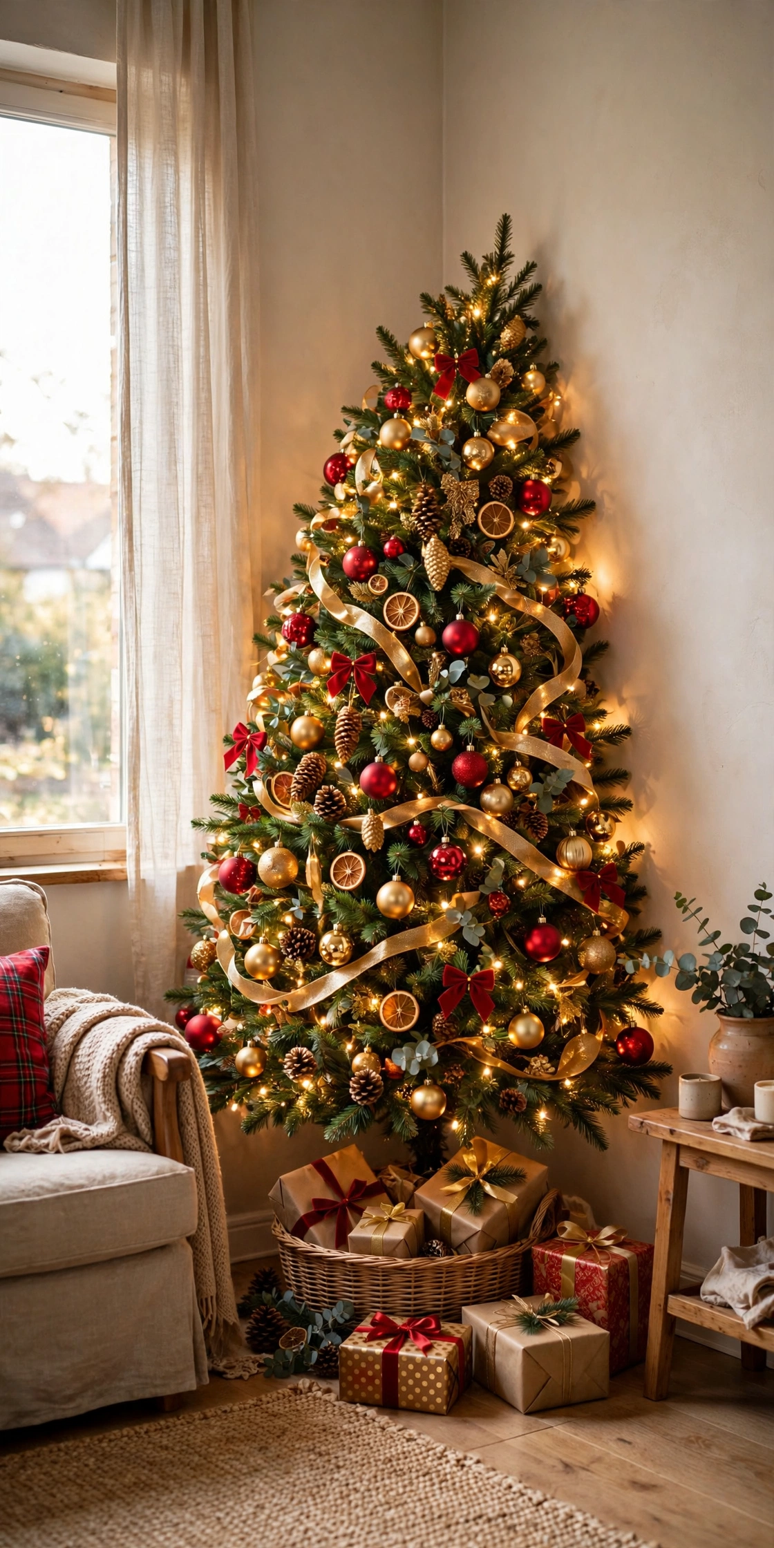 quarter corner christmas tree living room