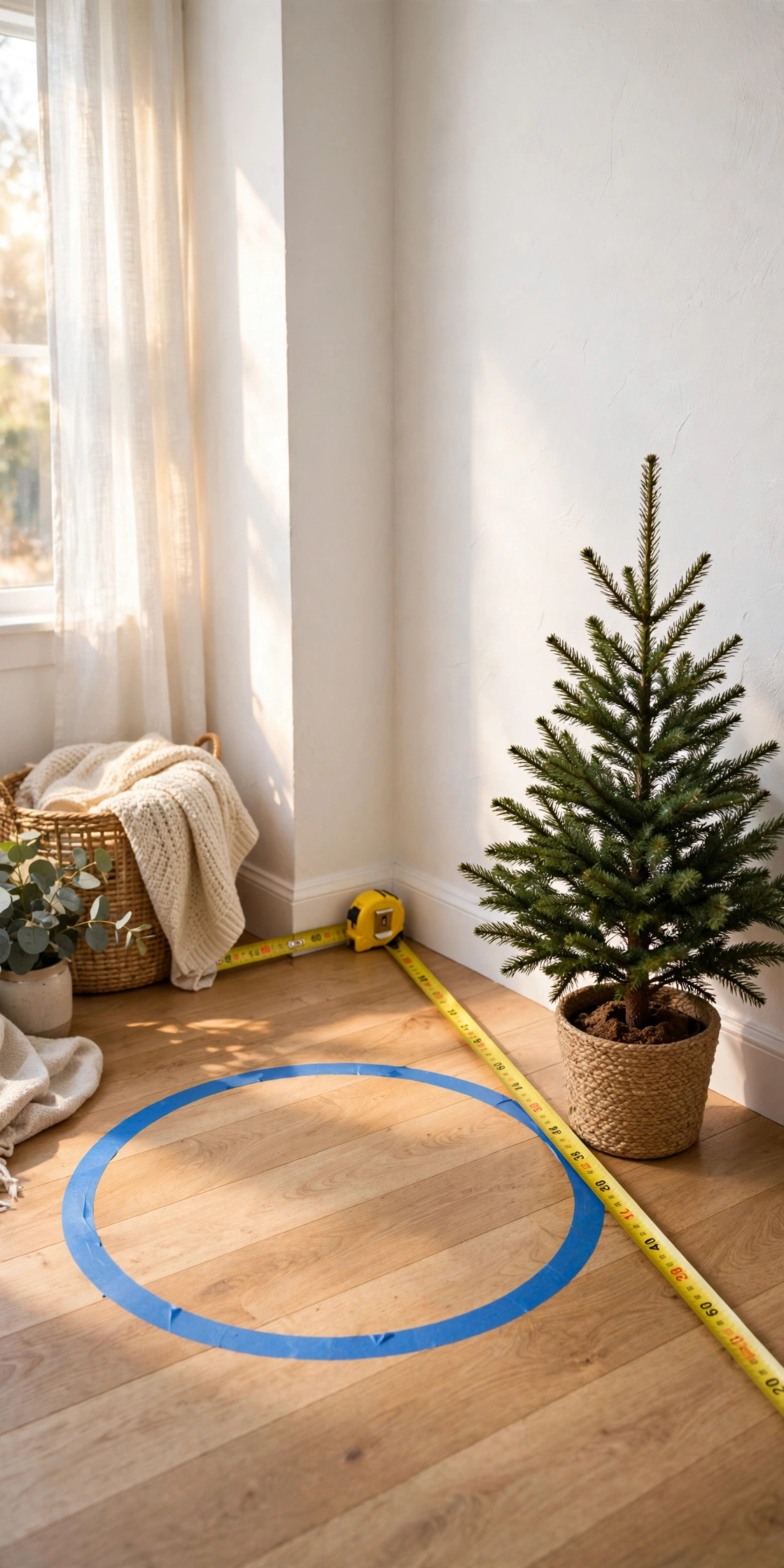 how to measure a corner for a christmas tree