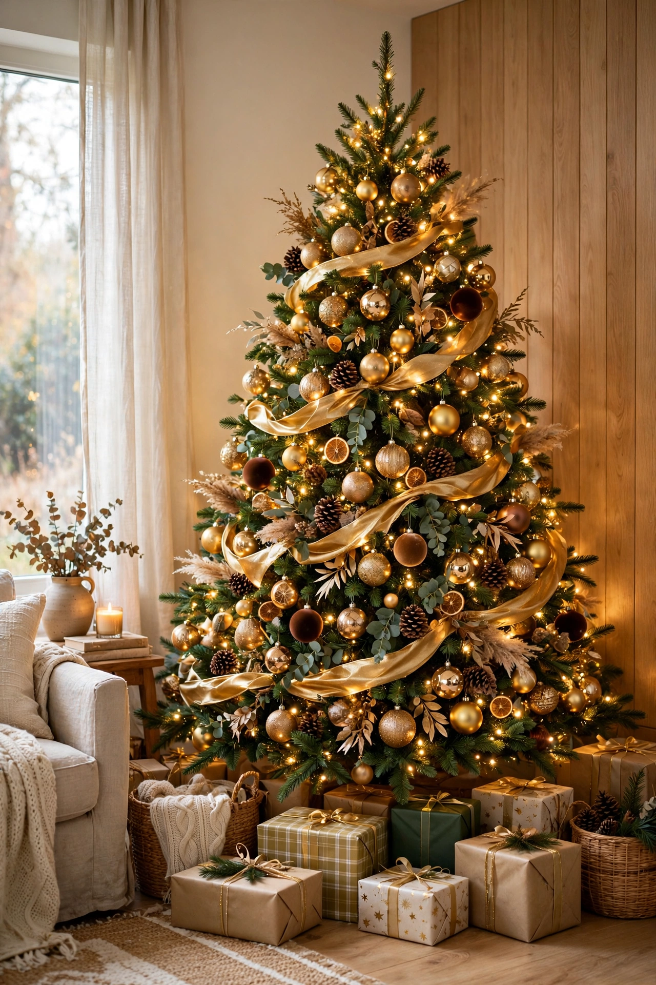decorating front of corner christmas tree only