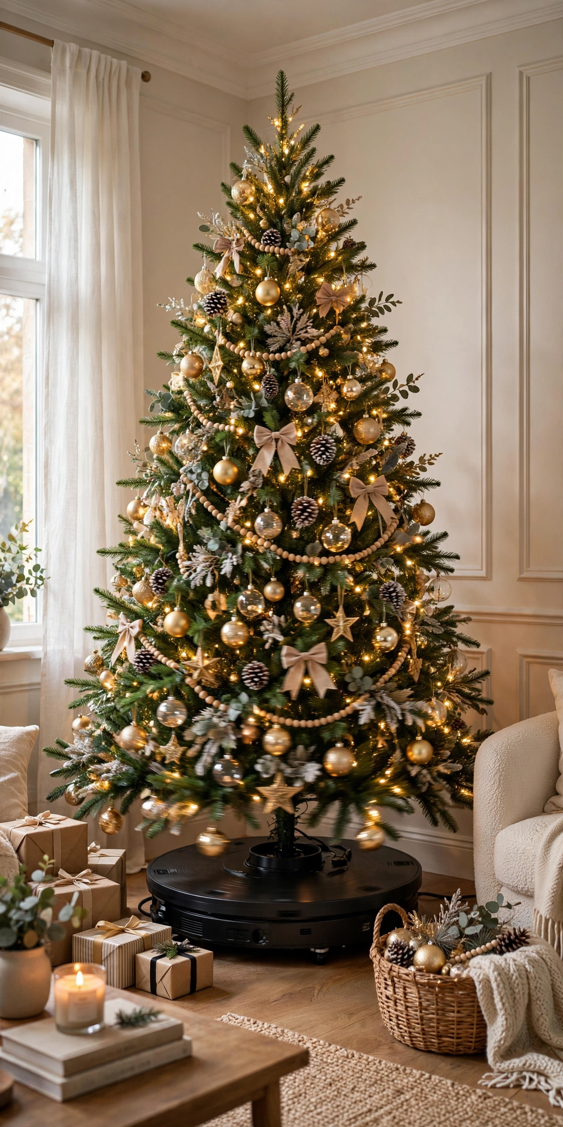 rotating christmas tree stand corner tree