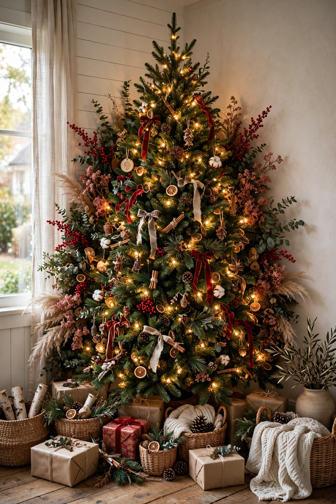 filler branches corner christmas tree gaps
