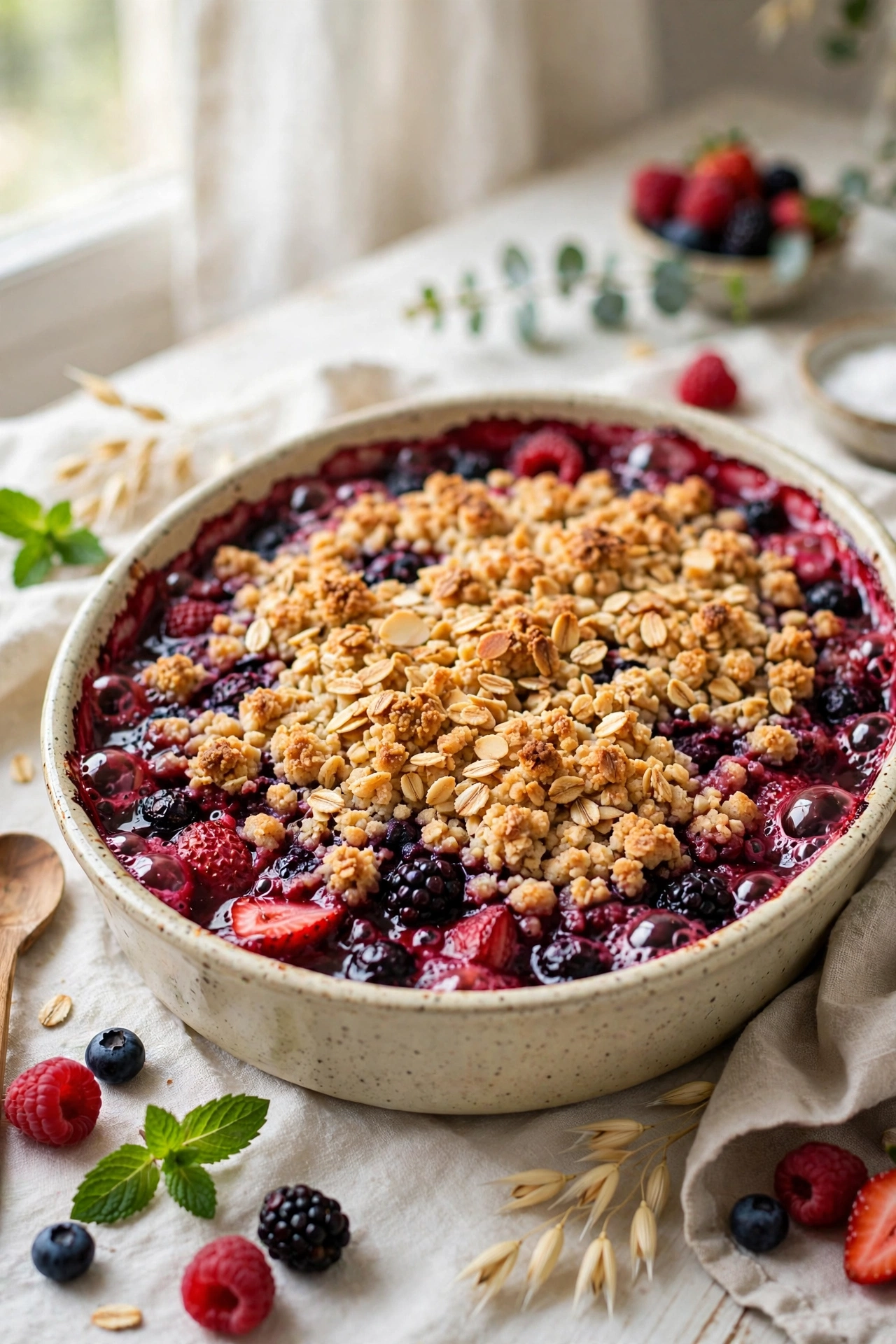 easy mixed berry crumble recipe