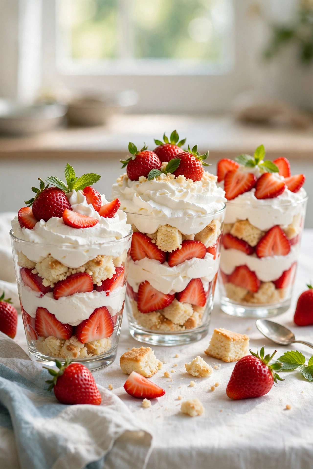 easy strawberry shortcake cups