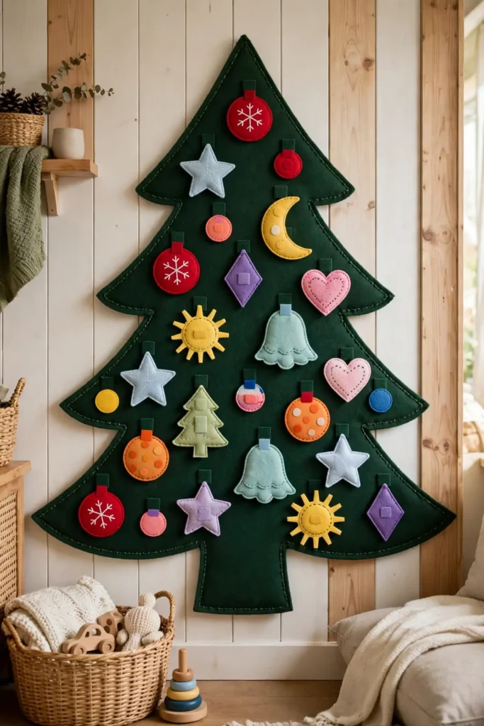 felt christmas tree with ornaments