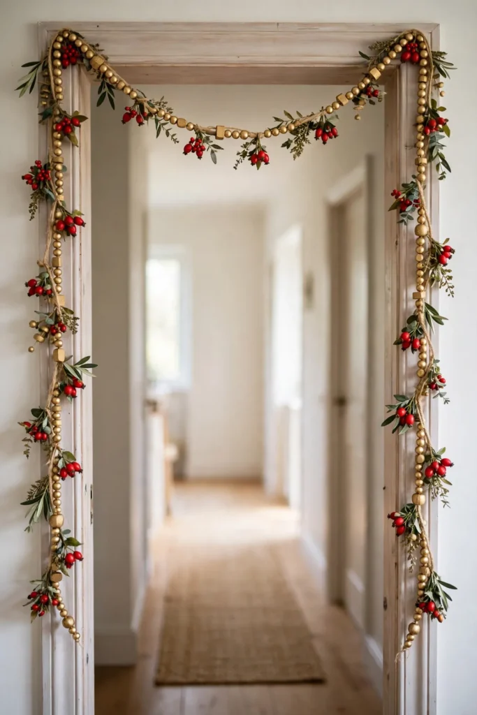 diy ornament garland for doorway