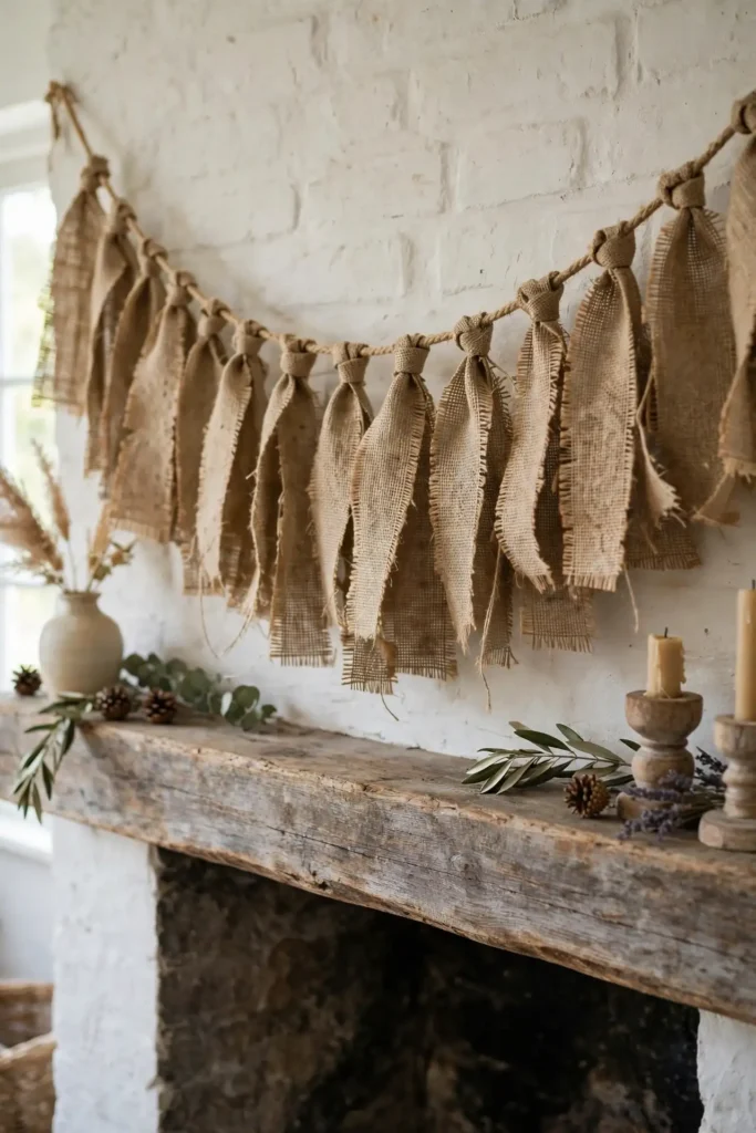 burlap christmas garland