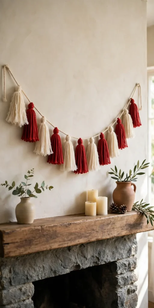 diy christmas garland with ribbon