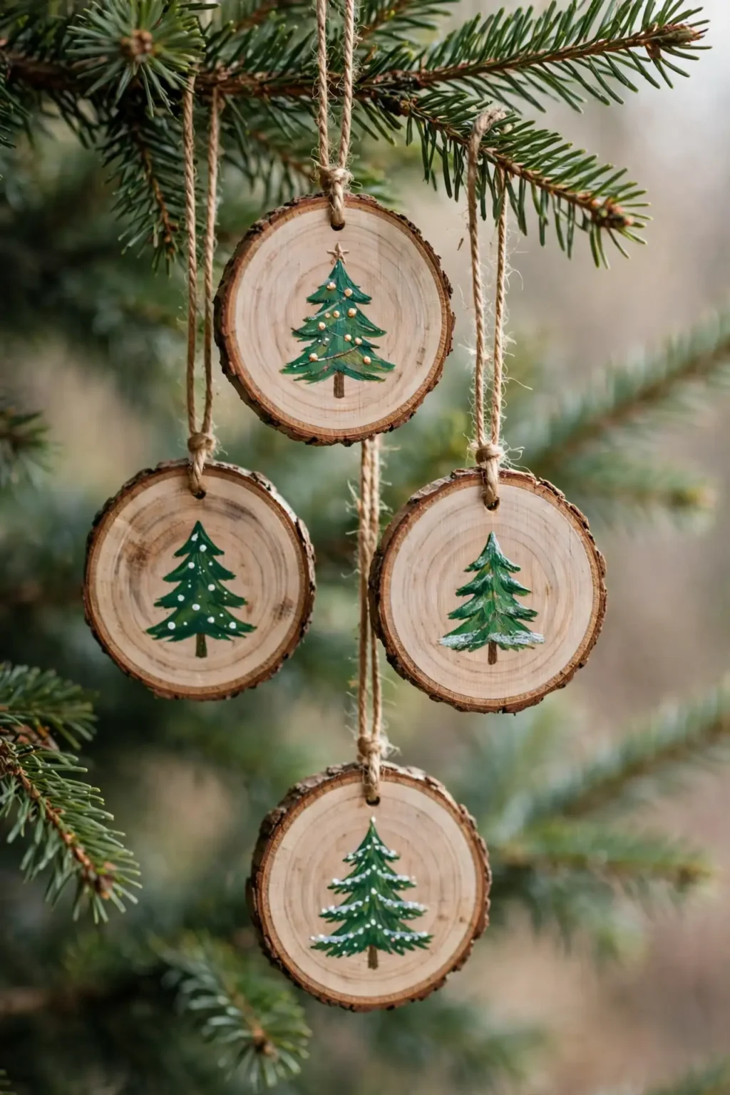 wood slice christmas ornaments