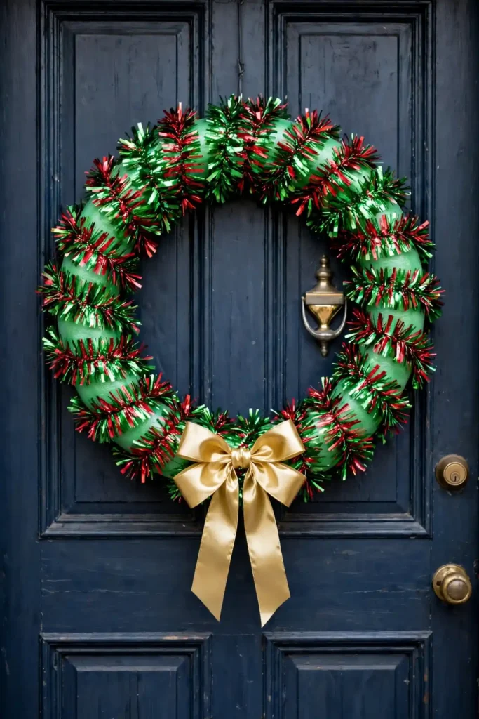 christmas pool noodle wreath