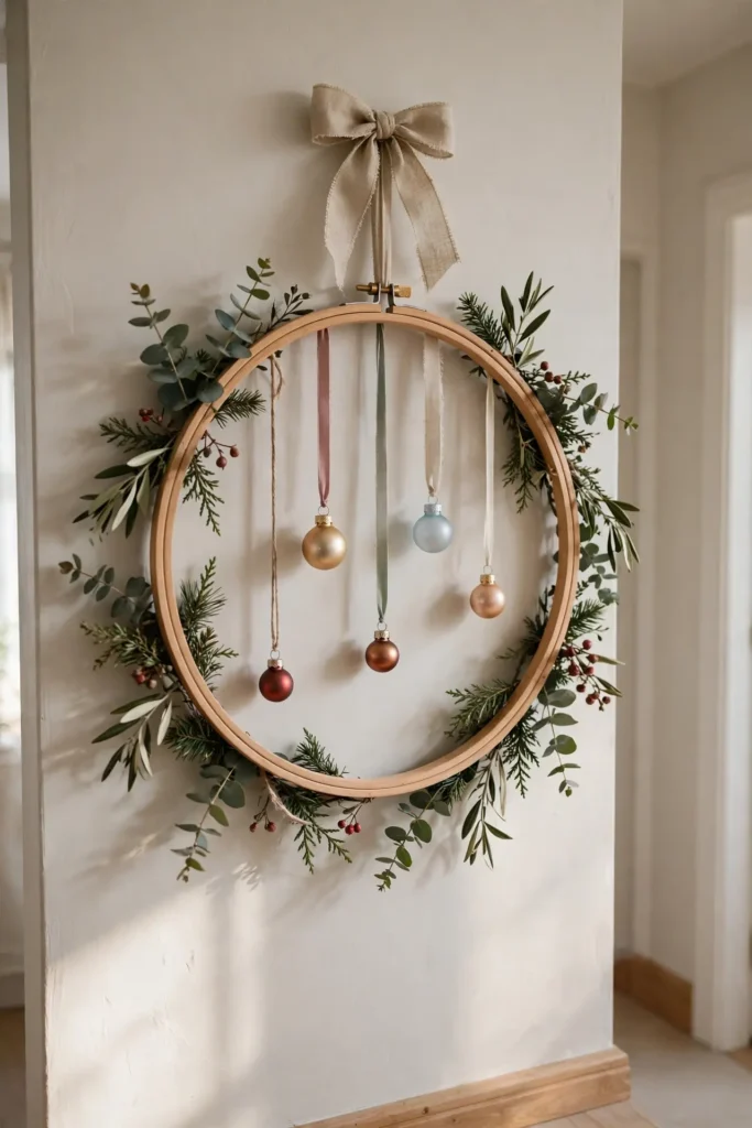 christmas hoop wreath