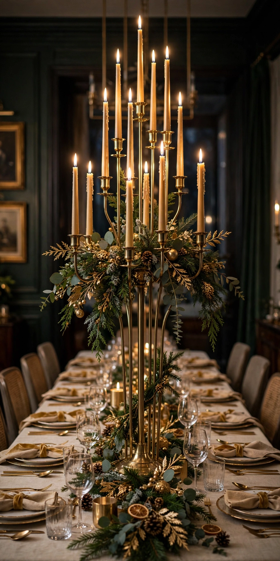 tall candelabra christmas dining table centerpiece
